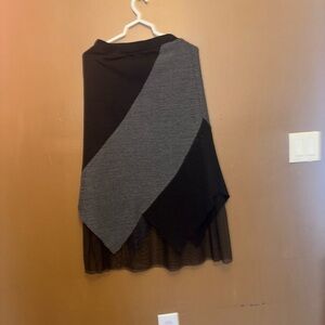 Luukaa Asymmetrical Black and Gray Skirt